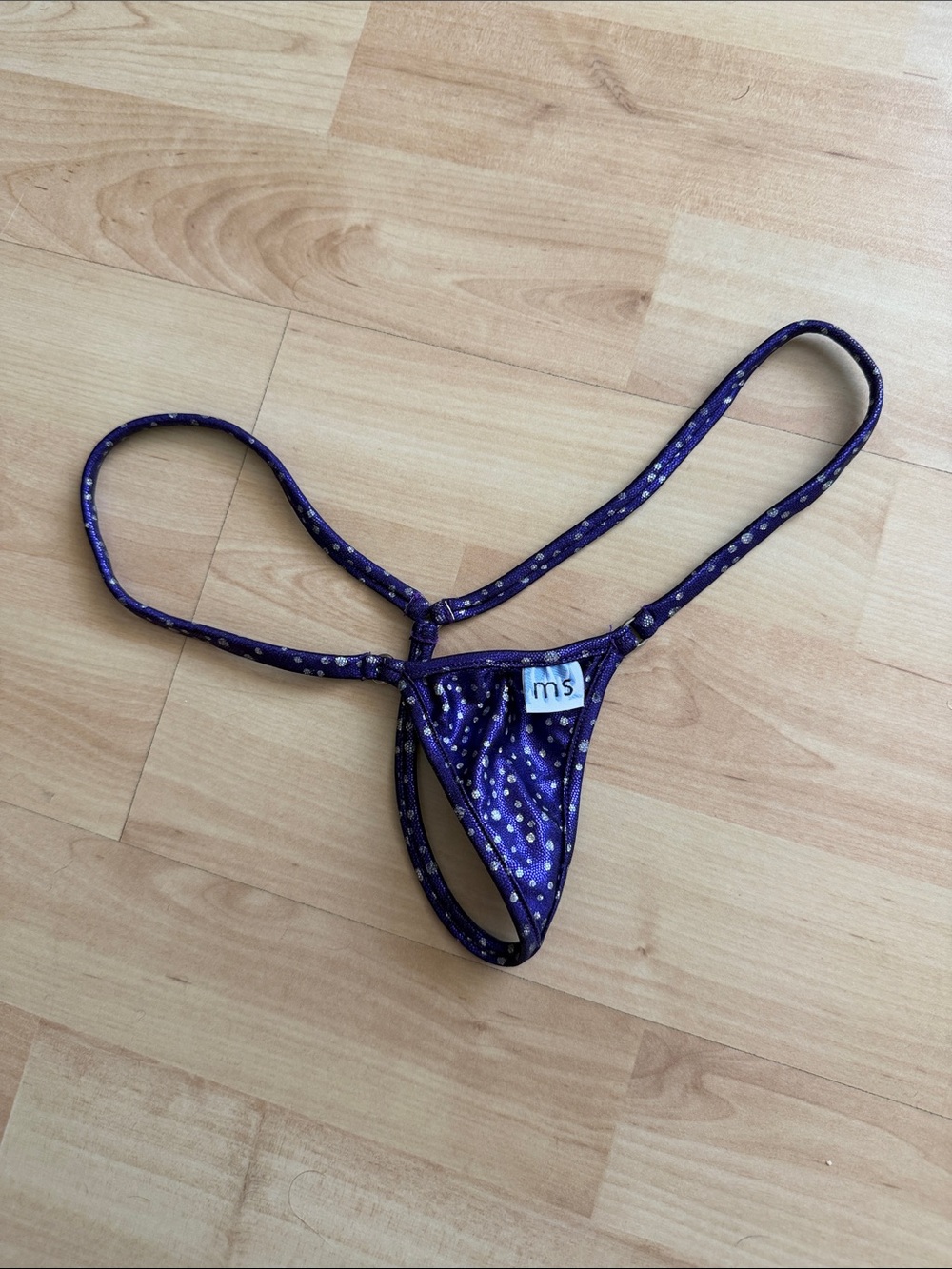 Malibu Stings Purple Glittery Thong Bikini Bottom